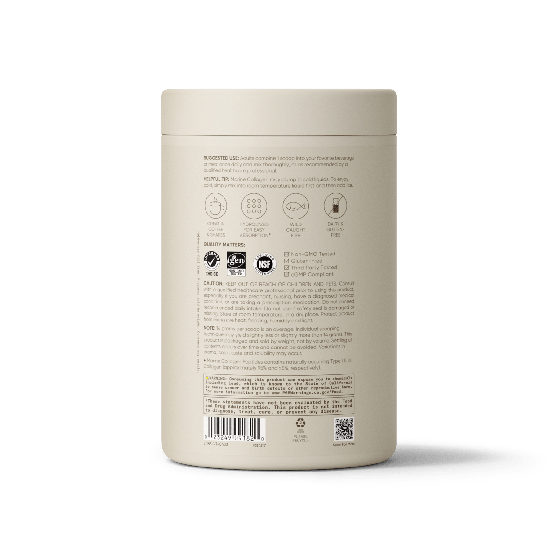 Marine Collagen Peptides Dark Chocolate (30 servings) - 15.3oz - Image 2