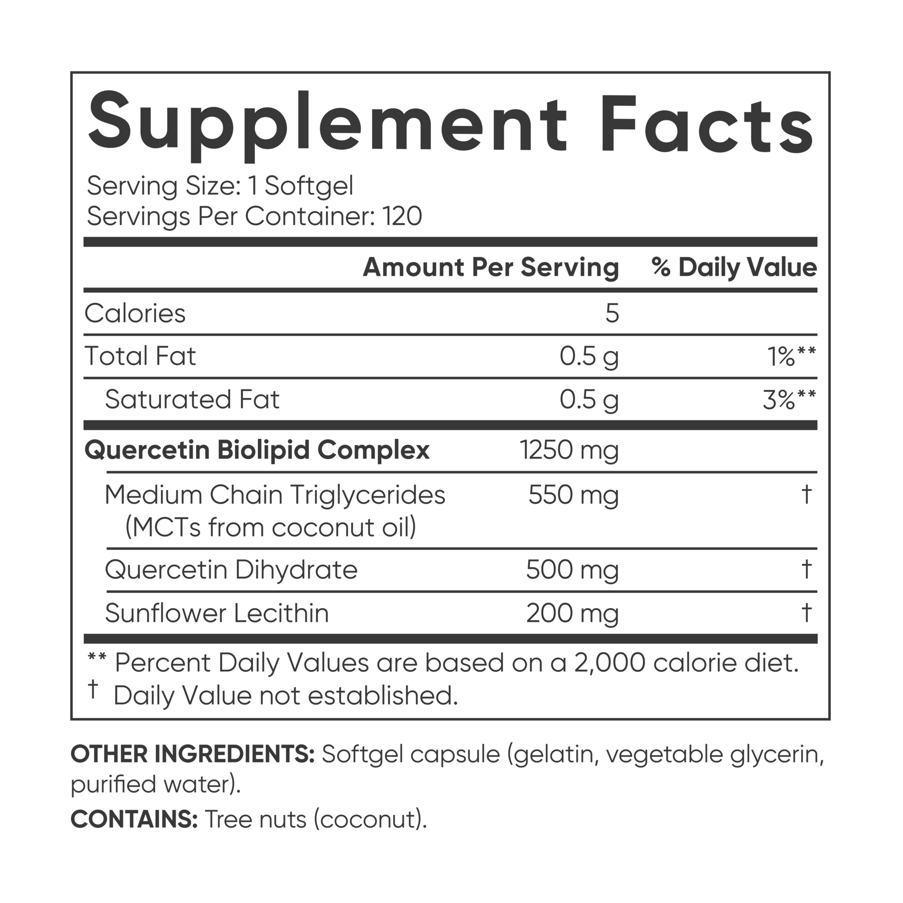 Quercetin 500mg (120 softgels) - Image 3