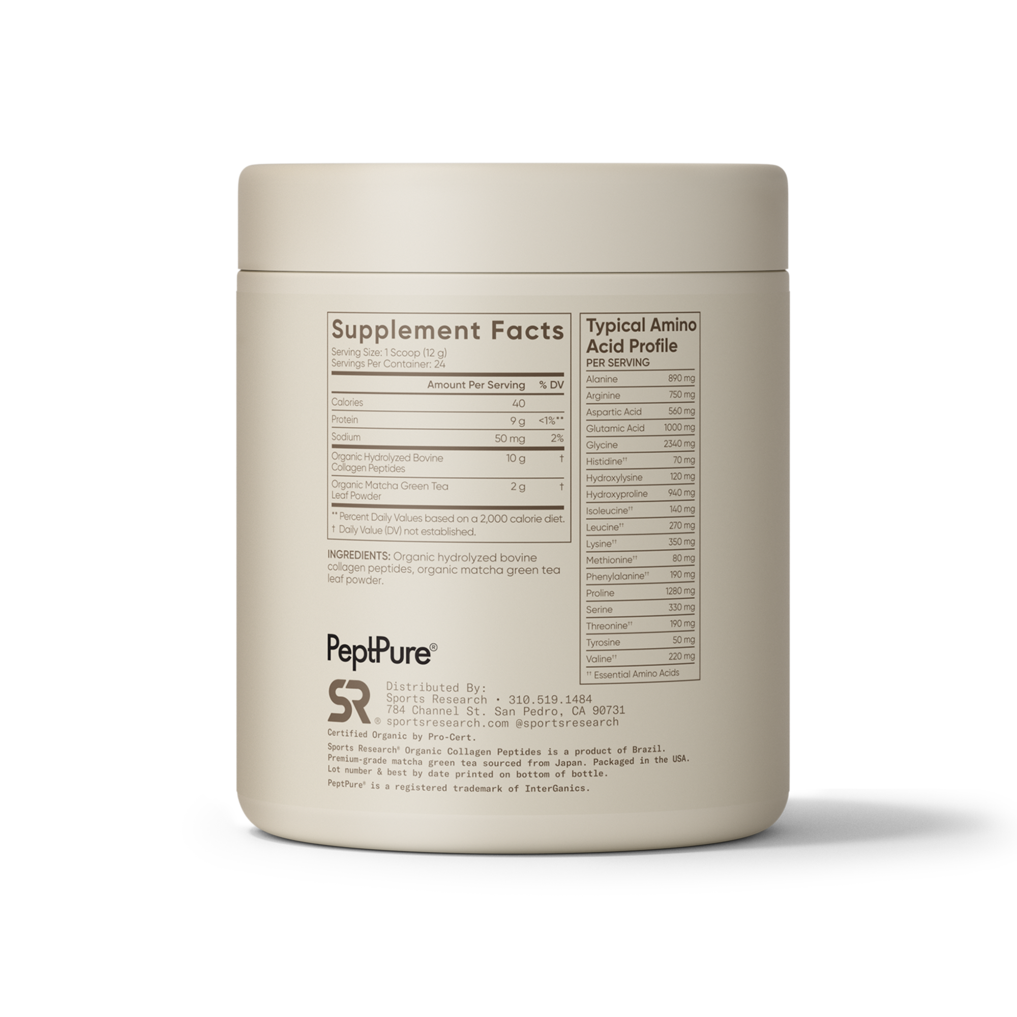 Collagen Peptides Matcha Green Tea (24 Servings) - 10.16oz - Image 3